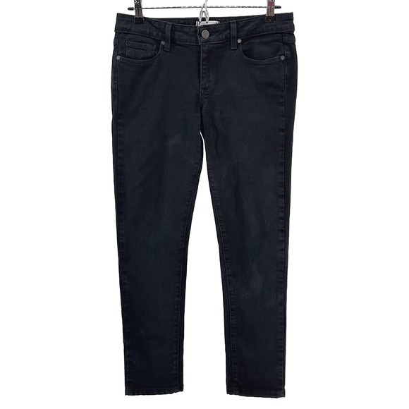 PAIGE Denim - PAIGE Skyline Skinny Ankle Jeans • 29 • black • low‎ rise, minimalist, edgy